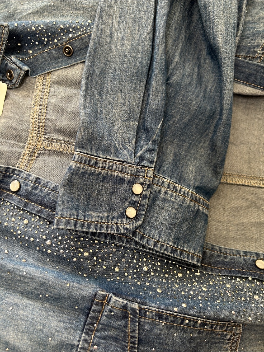 Denim Bling Button down Top - Picture 10 of 10